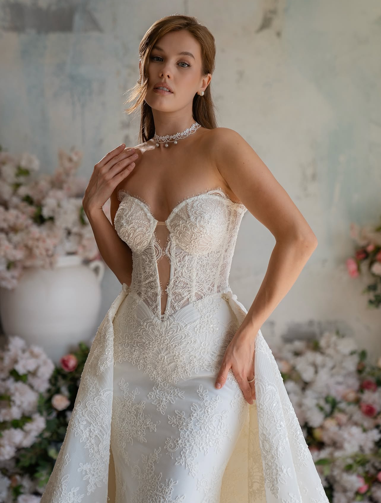 Amara-Lacemuse_bridal (10) Amara - Strapless Lace Mermaid Wedding Dress
